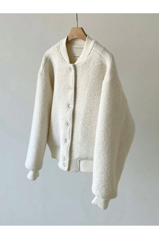 Viky Wool Bouclé Bomber Milk