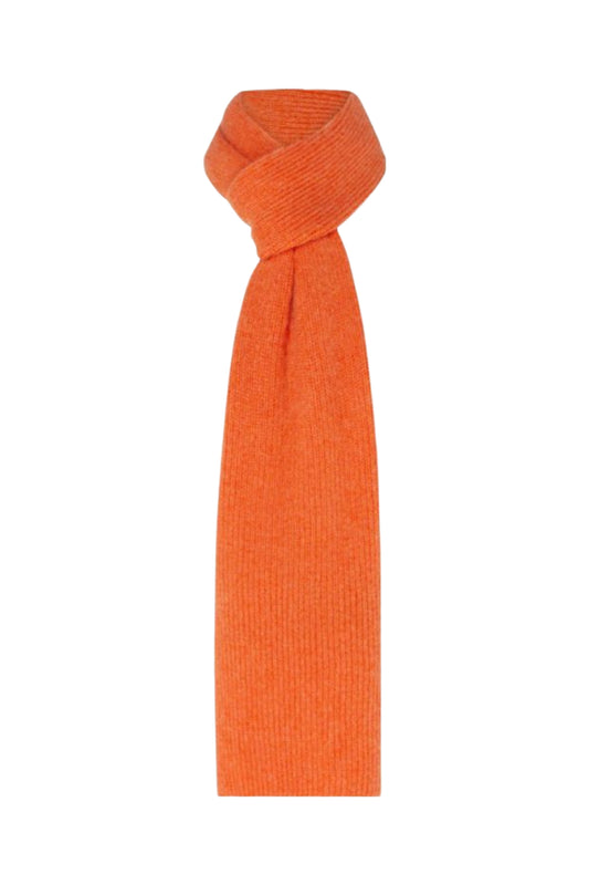 Orange Cashmere Ribbed Scarf