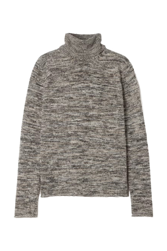 Gray Cashmere Turtleneck Top