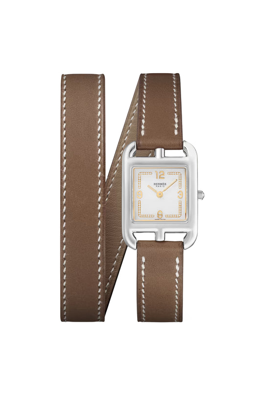 Cape Cod Fil D'Or 31mm Small Stainless Steel, Leather and Diamond Watch