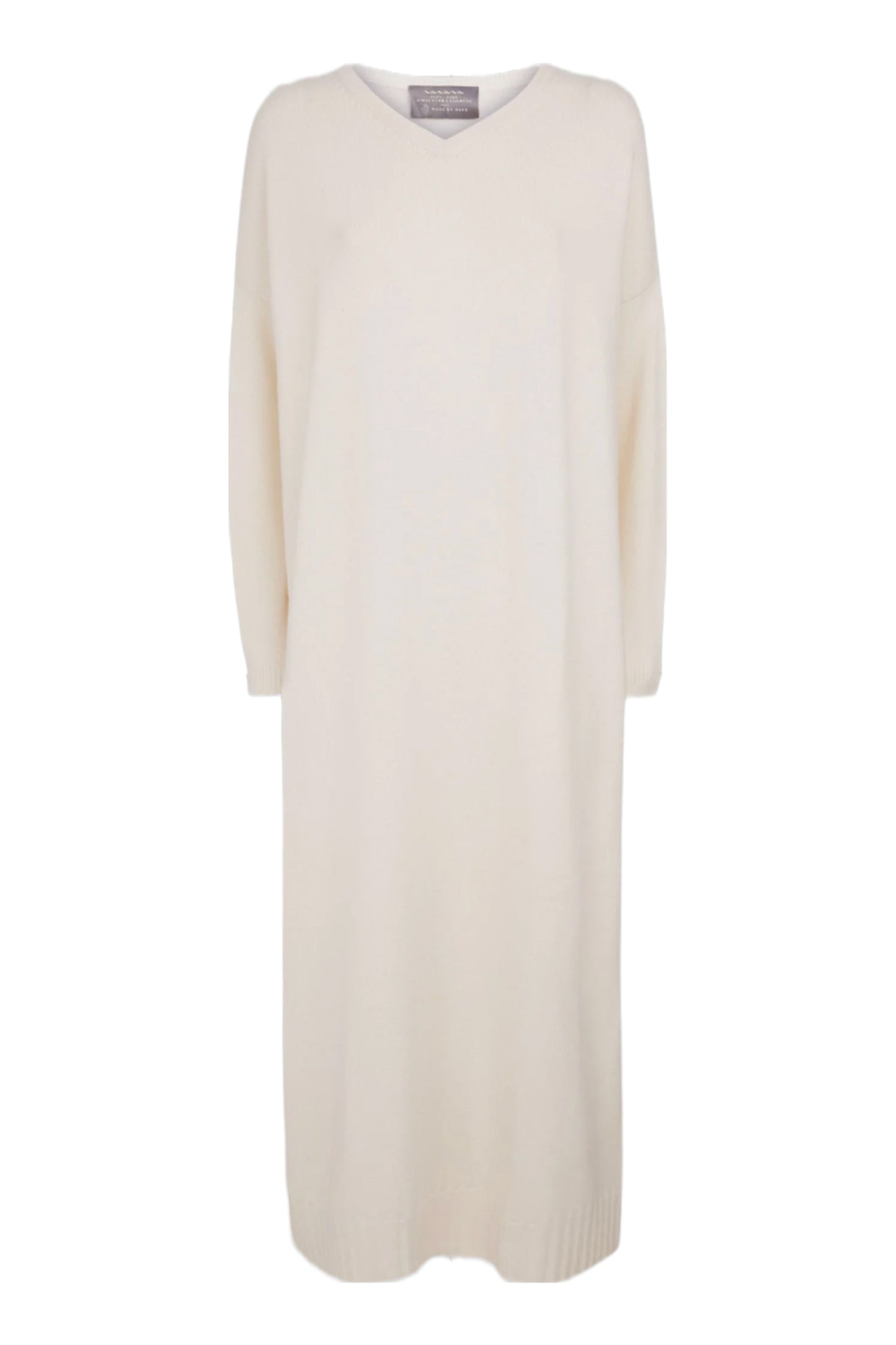 Chalk V Neck Cashmere Maxi Dress