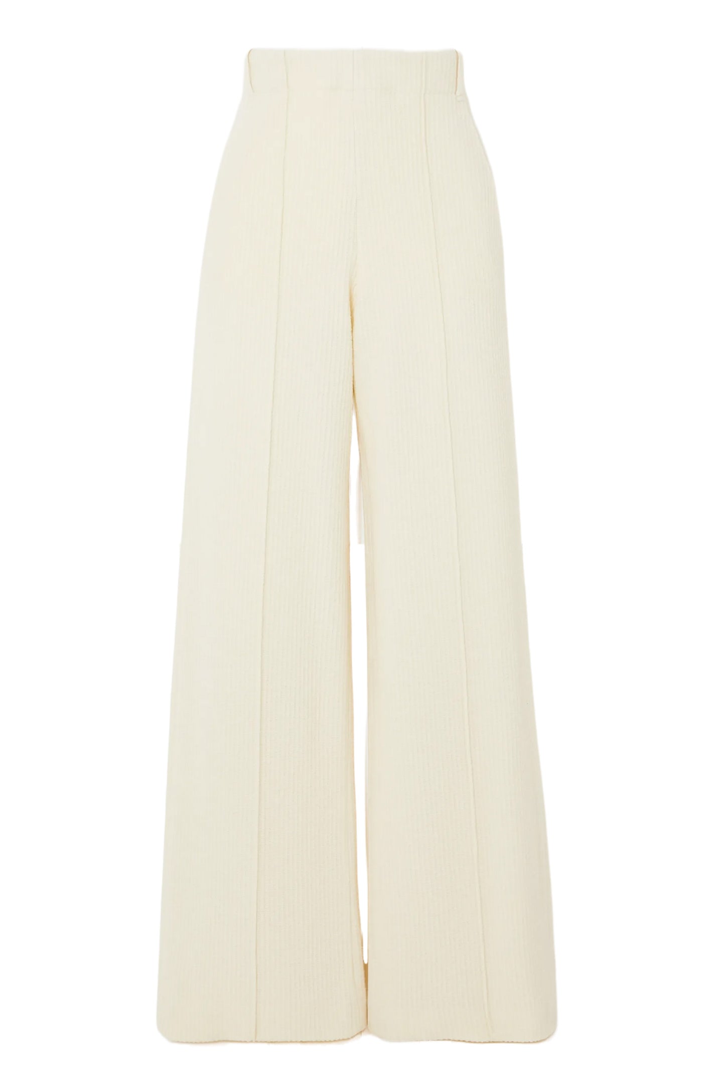 Ribbed Wool Wide-Leg Pants