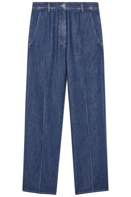 Straight Leg Denim Trousers