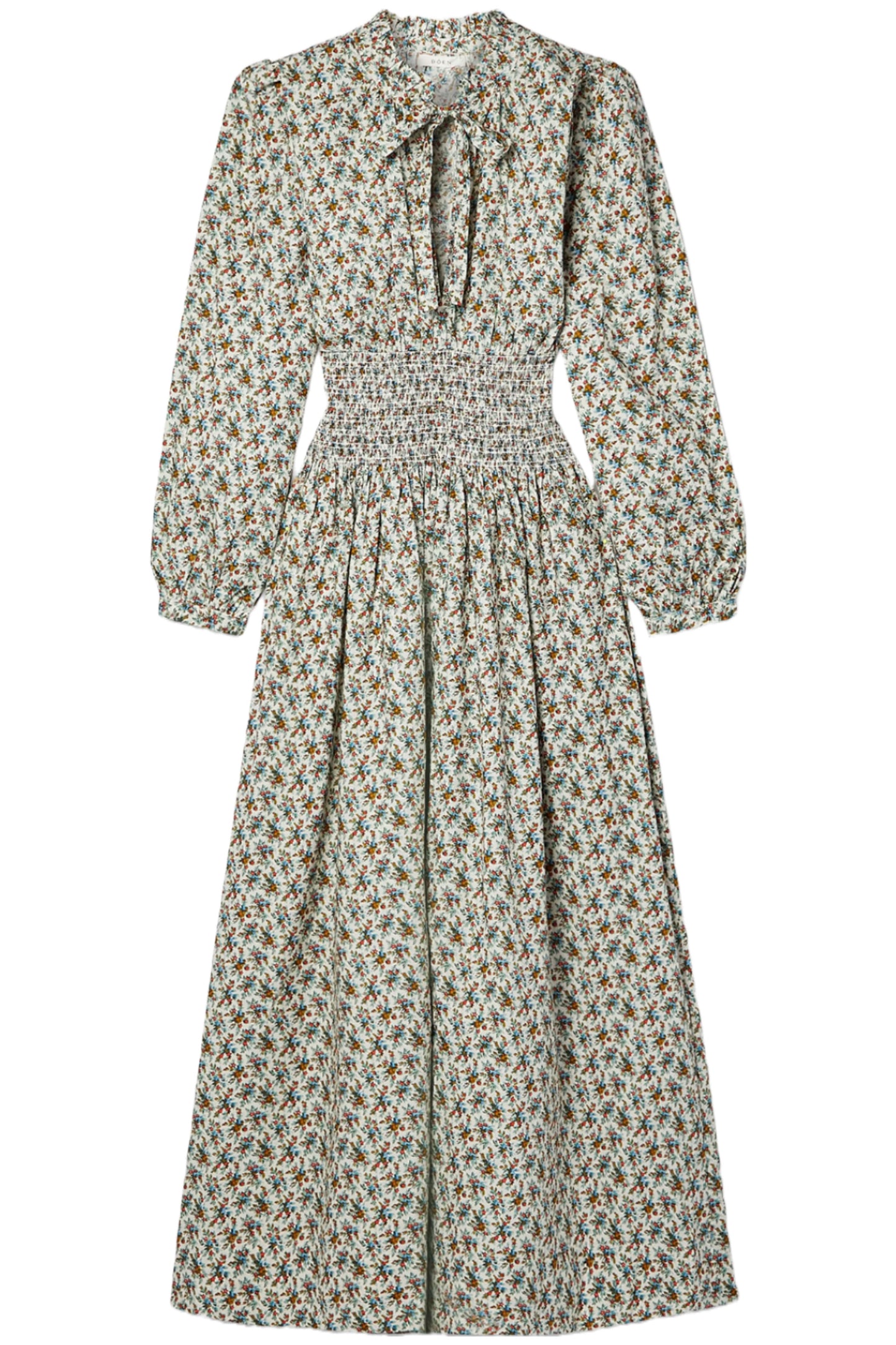 Everly Shirred Floral-print Cotton-poplin Midi Dress