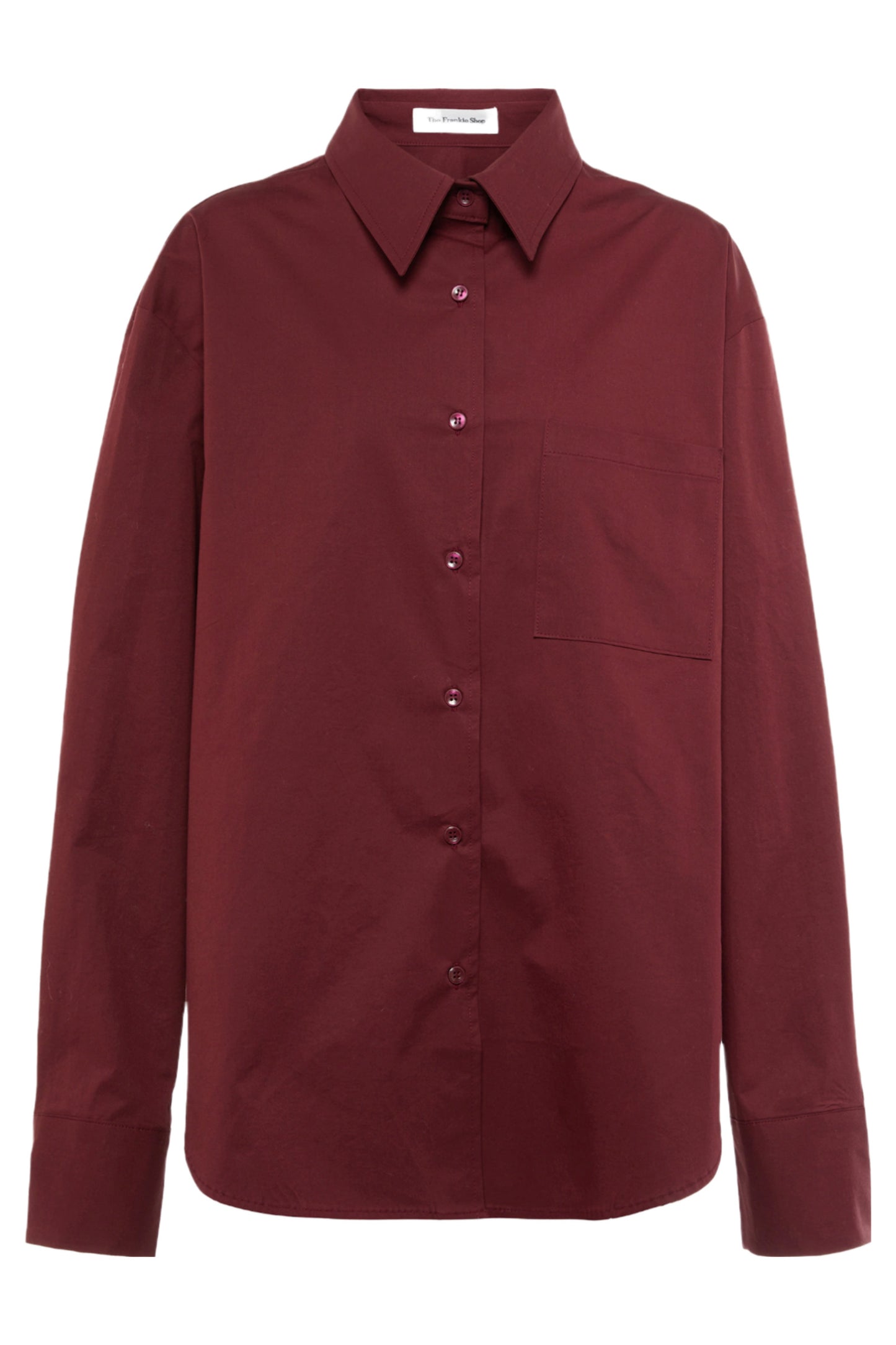 Lui Cotton Burgundy Poplin Shirt