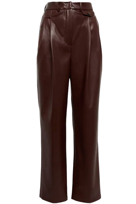 Pernille Burgundy Faux Leather Pants