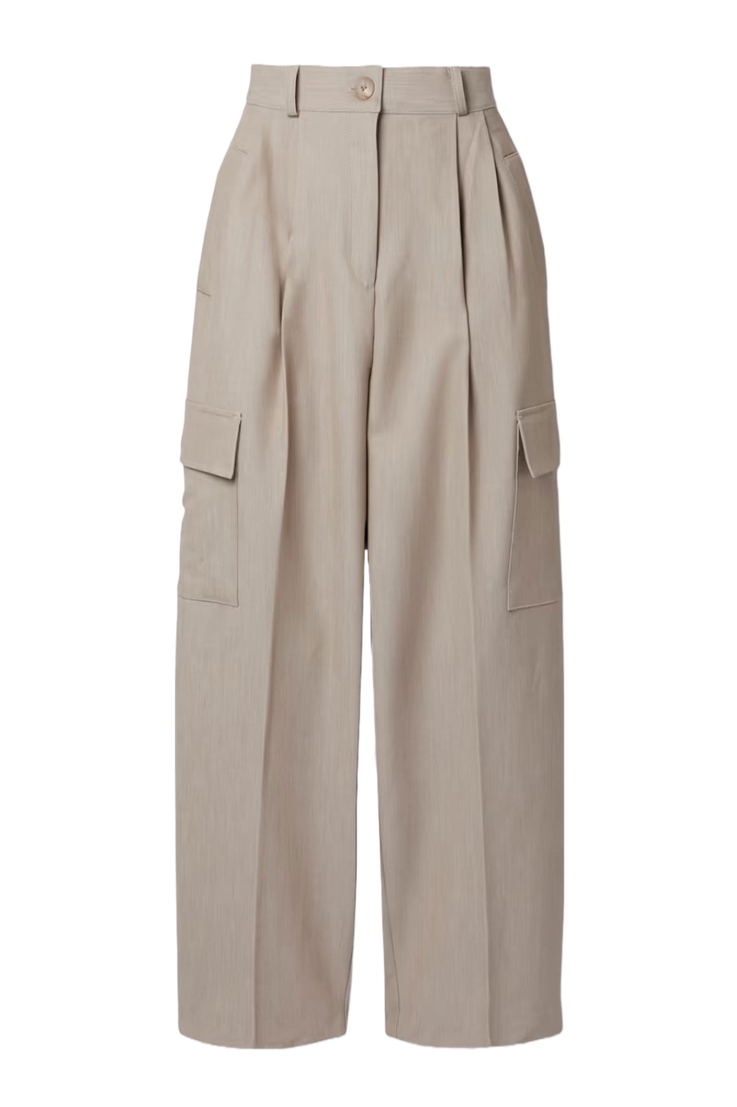 Maesa Pleated Woven Wide-leg Cargo Pants