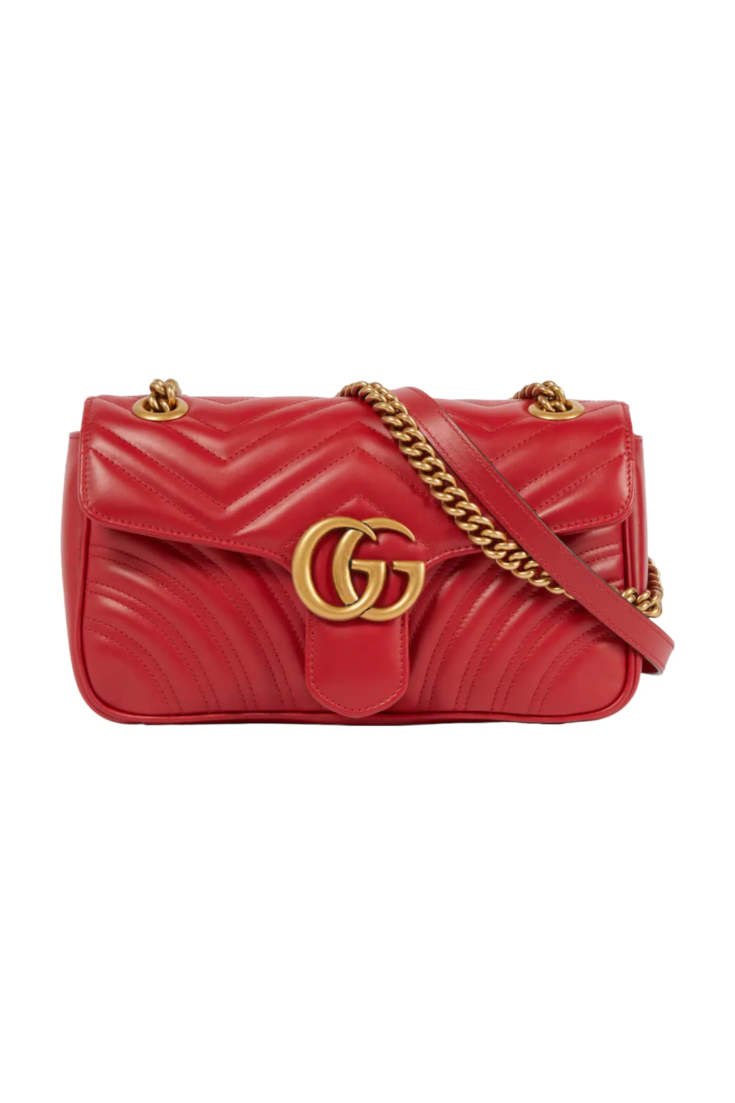 GG Marmont Red Leather Shoulder Bag