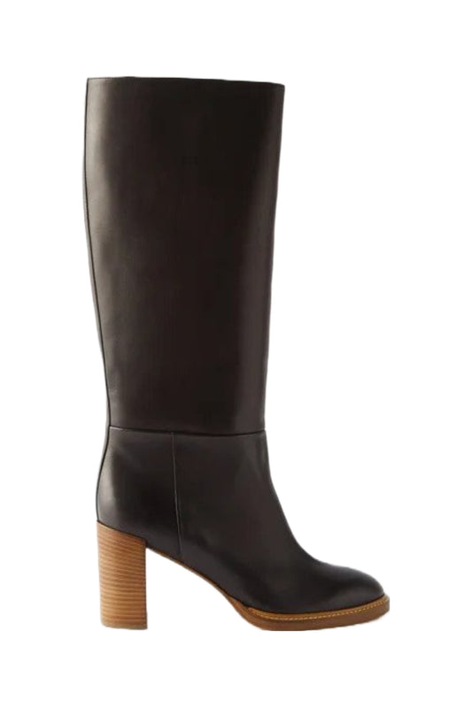 Bocca 75 Block-Heel Leather Knee-High Boots