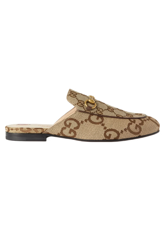 Princetown Horsebit-detailed Canvas-jacquard Slippers