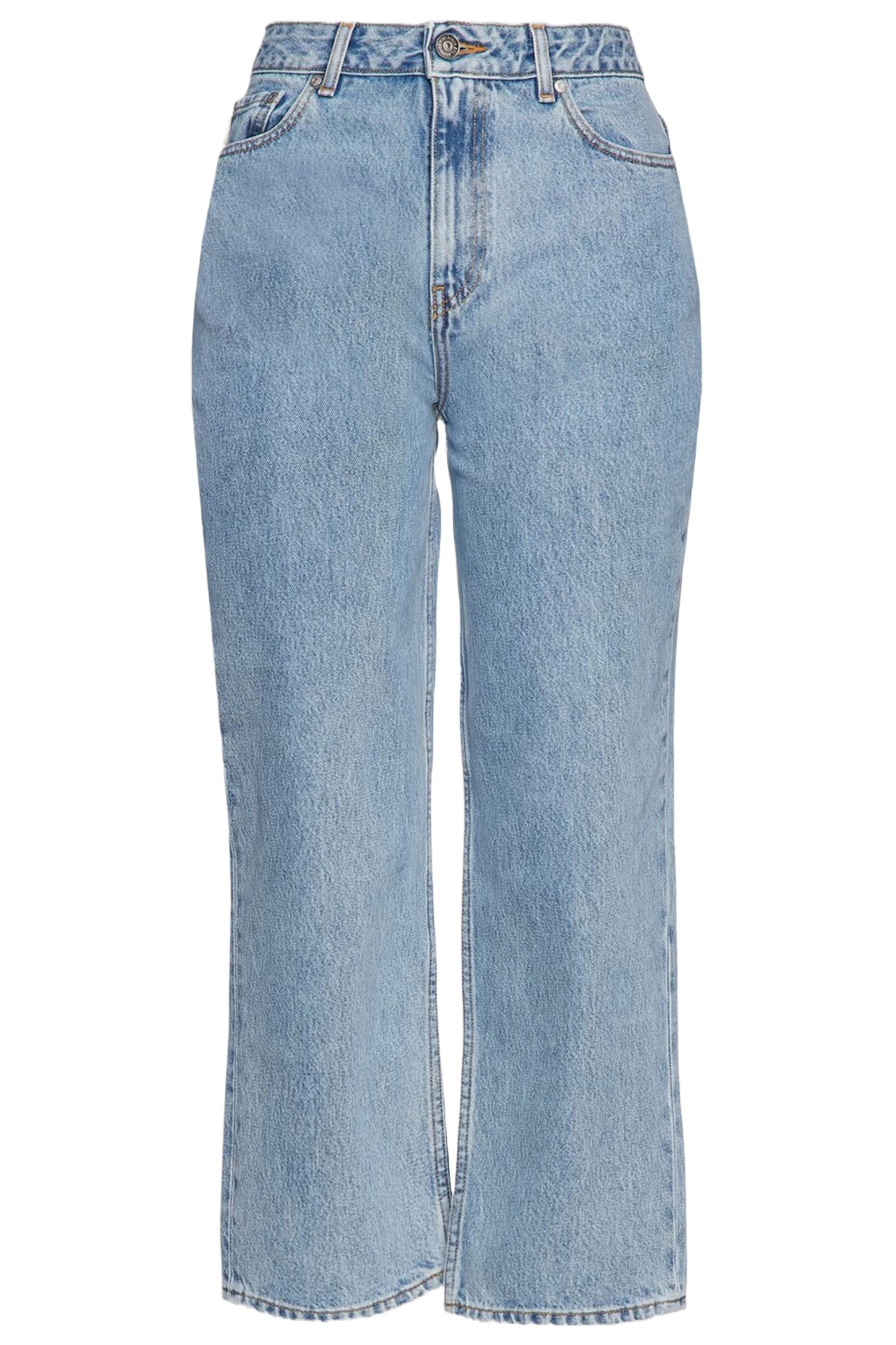 Cropped Faded Straight-Leg Jeans