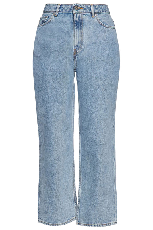 Cropped Faded Straight-Leg Jeans