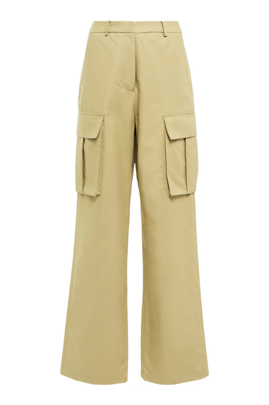 Khaki Gia High-Rise Cargo Pants