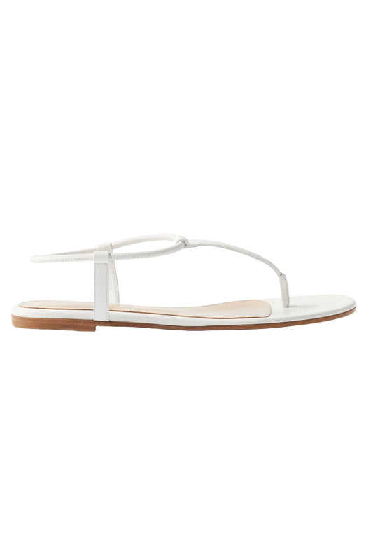 White Jaey Leather Thong Sandals