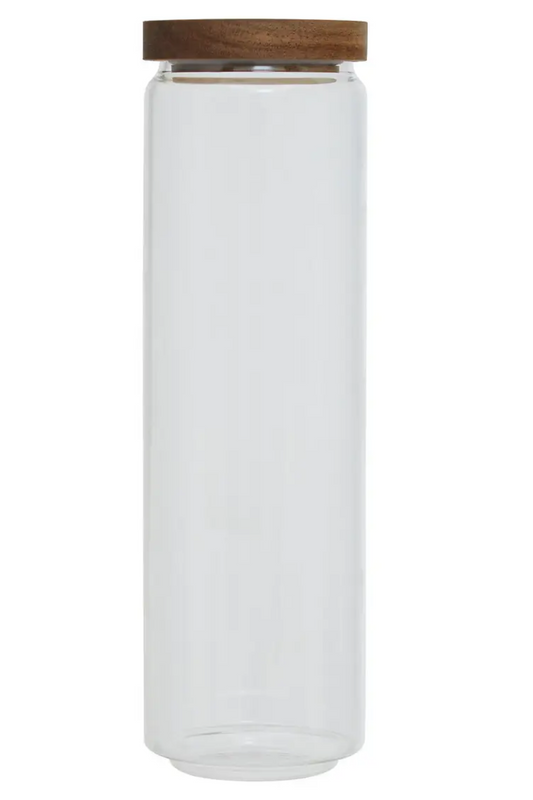 Glass Storage Jar with Acacia Wood Lid