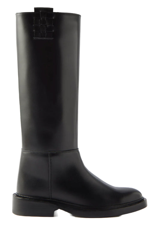 Annella Black Leather Boots