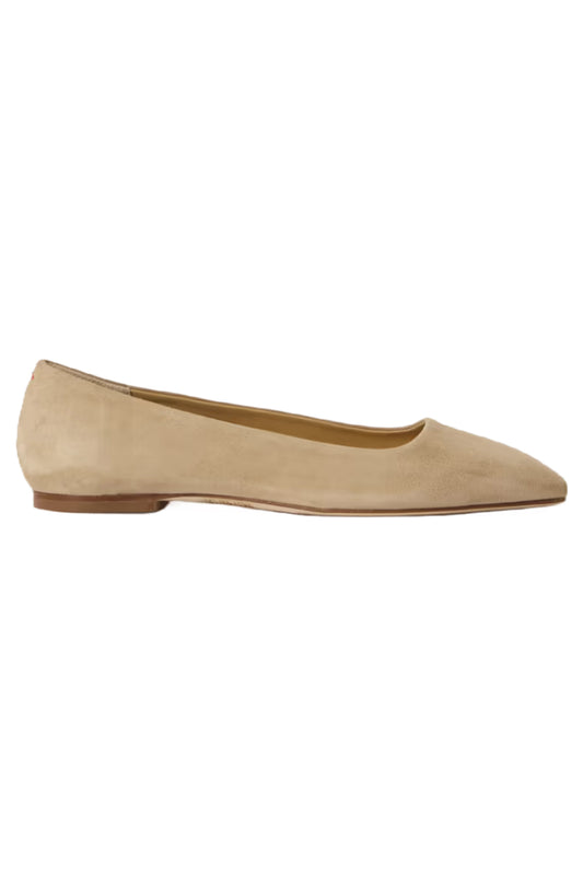 Beige Suede Ballet Flats