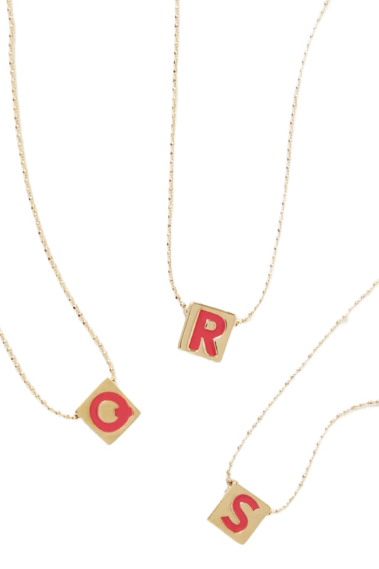 Initial This Gold-plated and Enamel Necklace