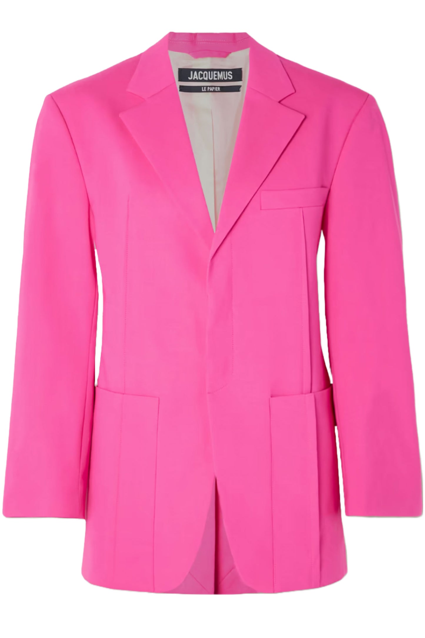 Neon Pink Wool-blend Blazer