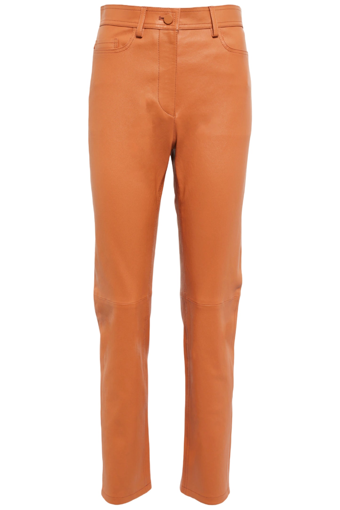 High-rise Caramel Leather Pants