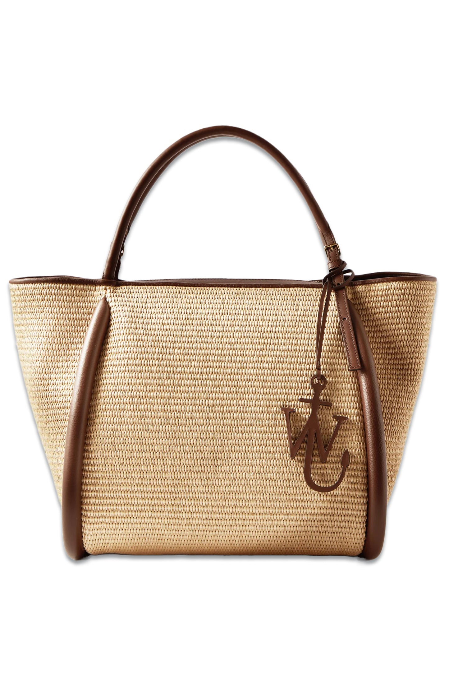 Bumper Leather-trim Faux-raffia Tote Bag