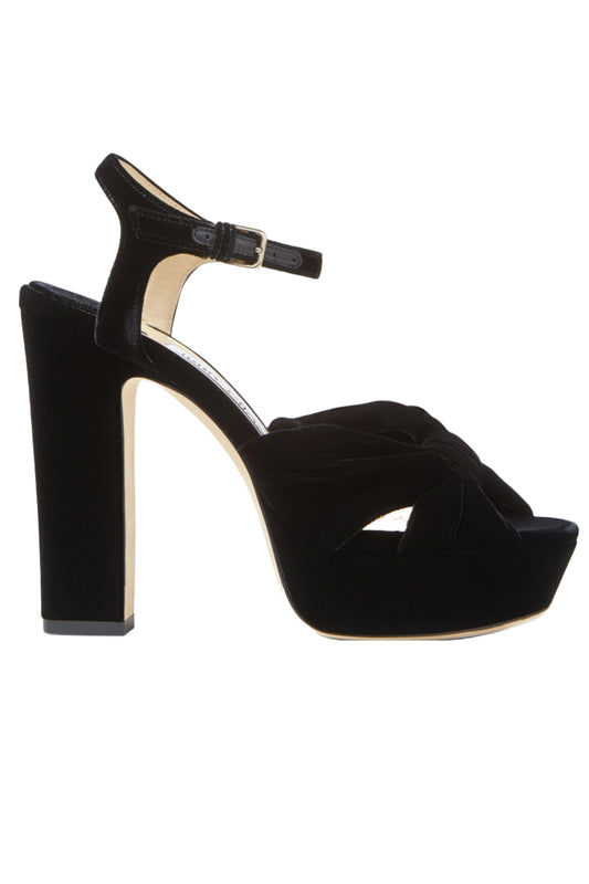 Black Velvet Platform Sandals