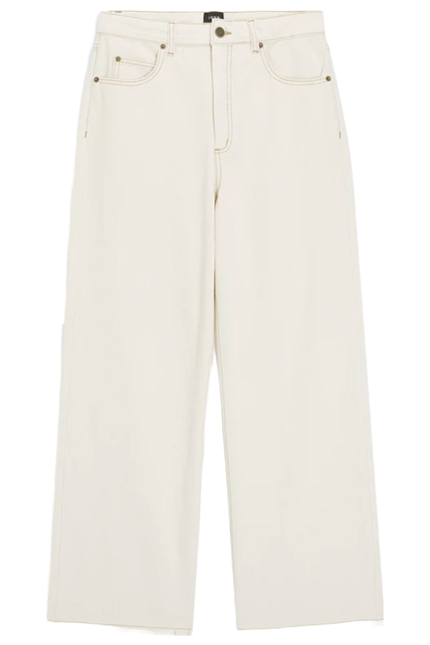 Ecru Wide Leg Jeans