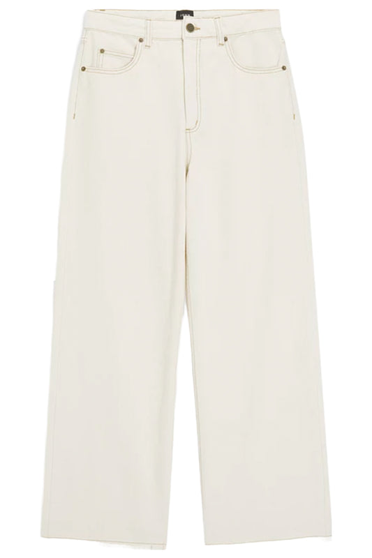 Ecru Wide Leg Jeans