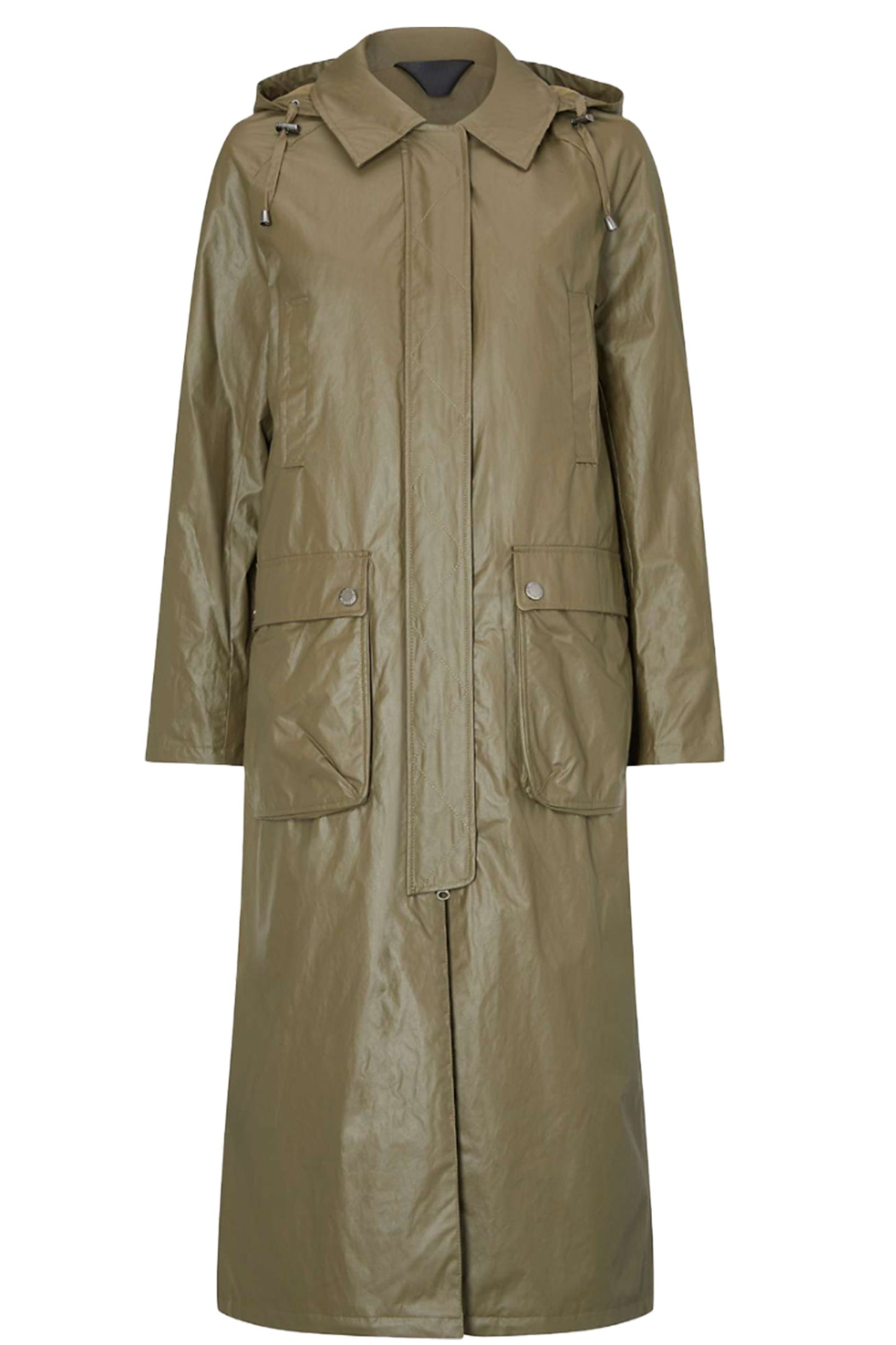 Khaki Long Wax Coat