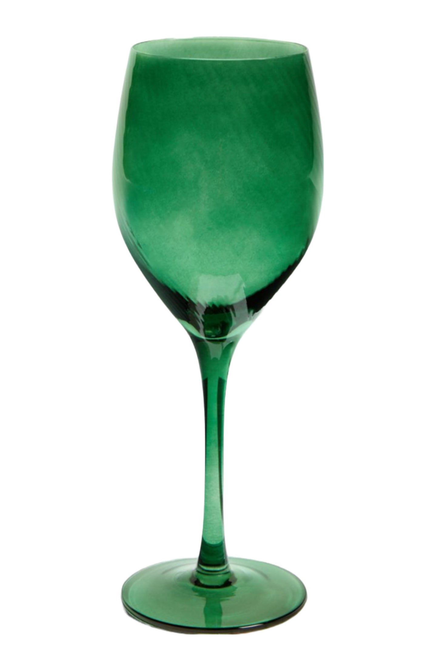 Optic Green Wine Glass