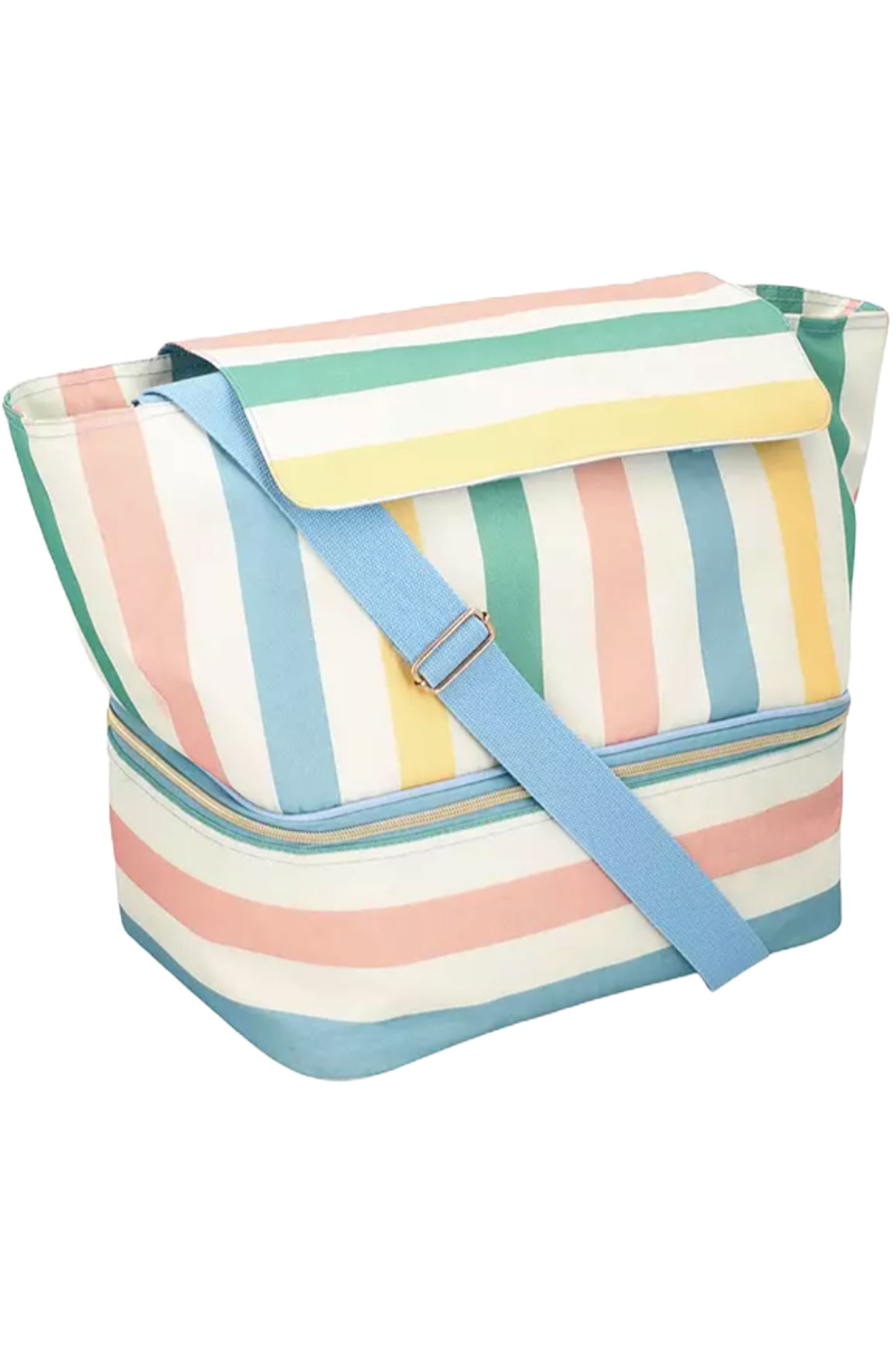 Striped Tote Picnic Cooler Bag, 15L, Multi