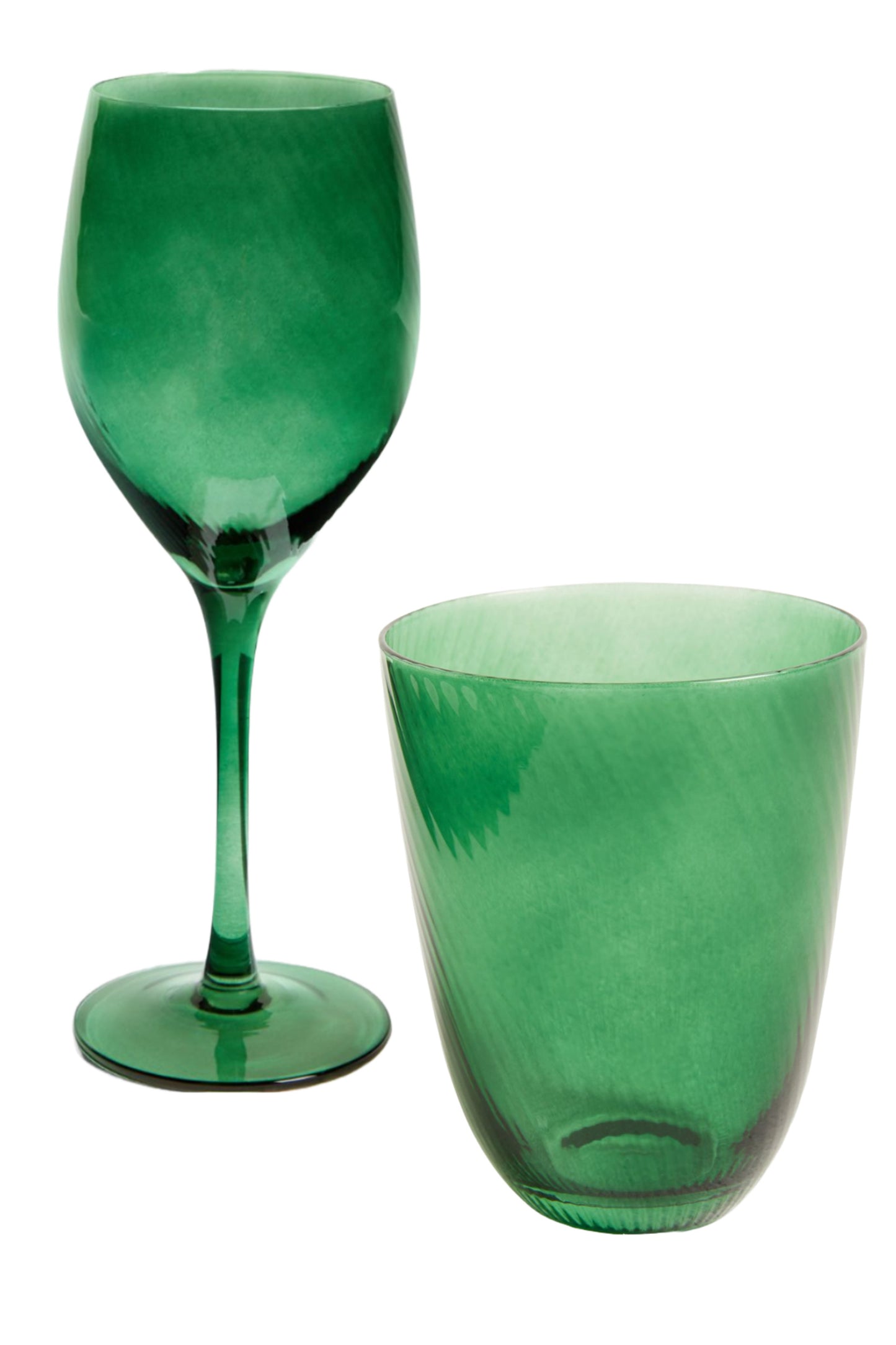 Green Wine Glass And Tumbler