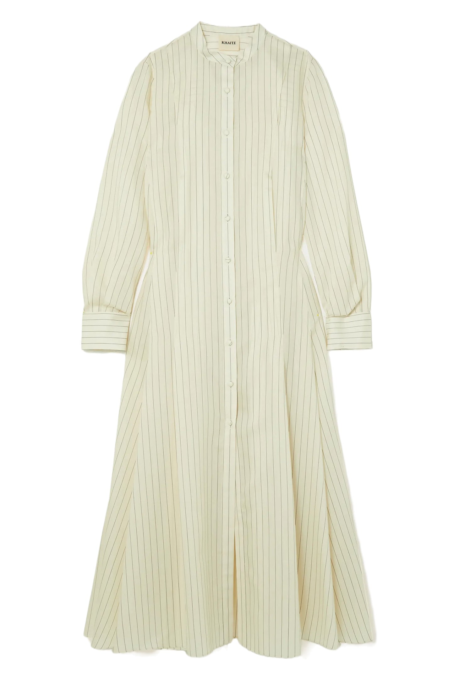 Waylon Oversized Pleated Striped Wool, Silk and Cotton-Blend Shirt Dress