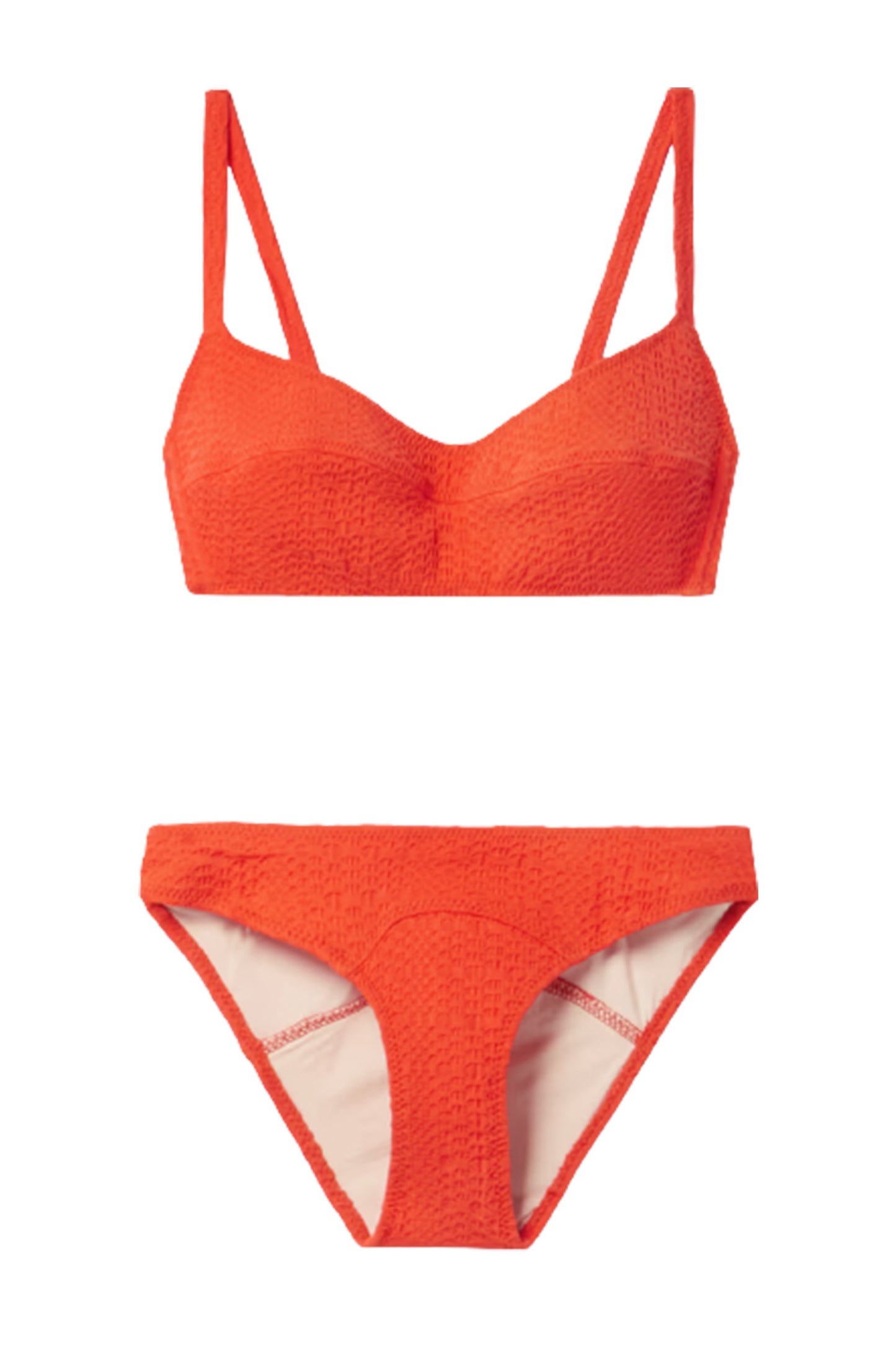 Seersucker Bright Orange Bikini