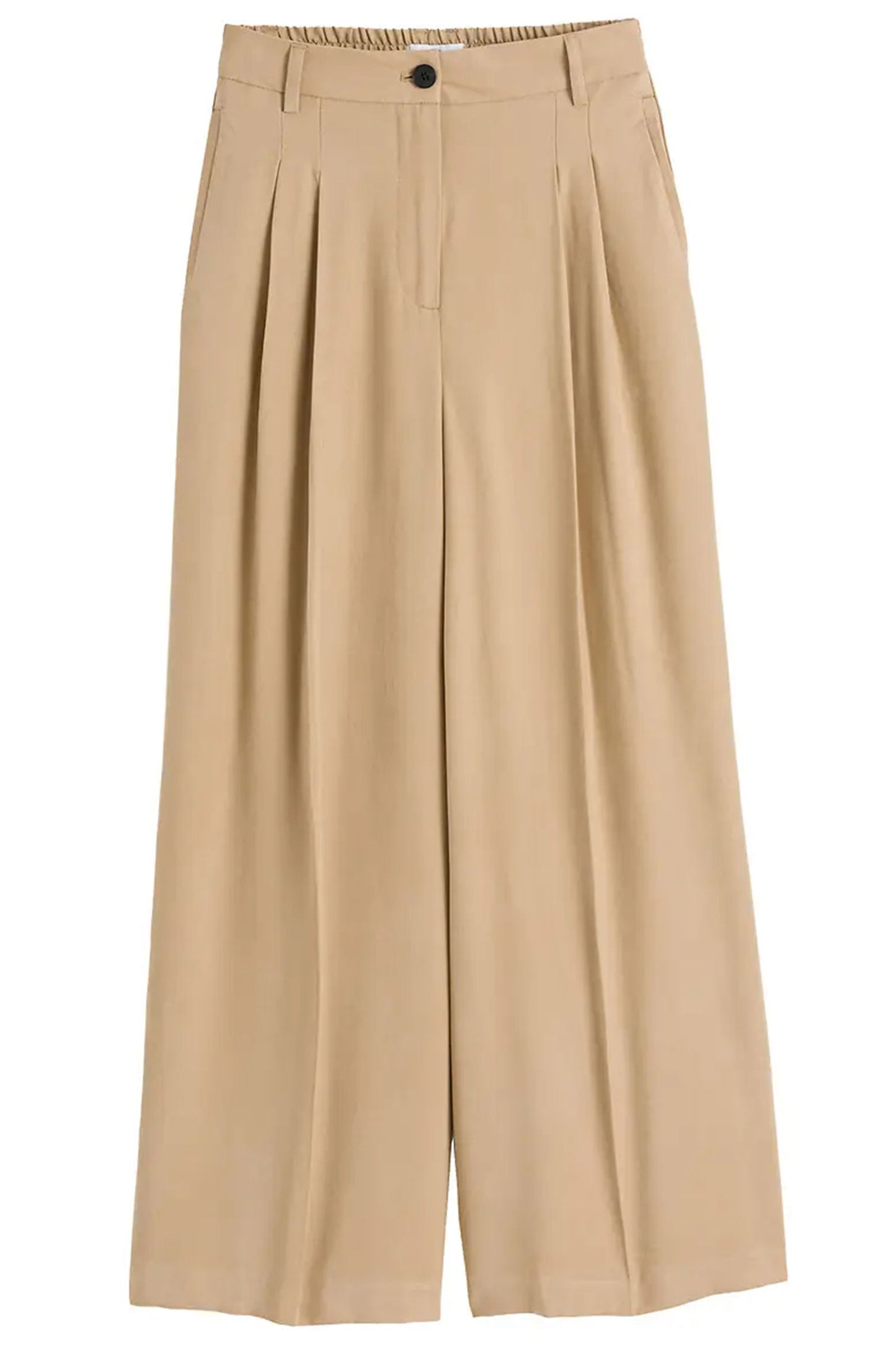 Wide Leg Trousers With Pleat Front