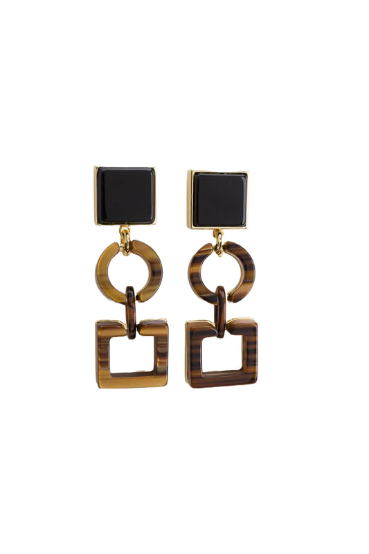 Tortoiseshell Pendant Earrings