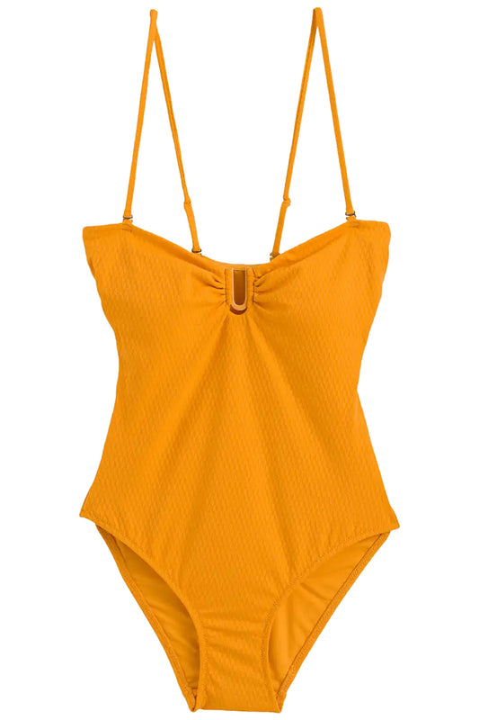 Textured Bustier Swimsuit