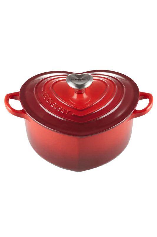 Cast Iron Heart Casserole Cerise