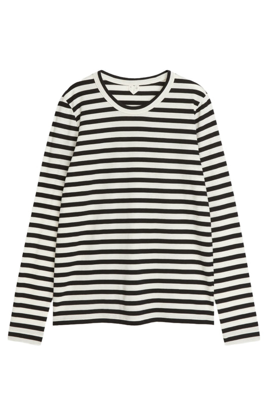 Long-Sleeved Black Beige Tshirt