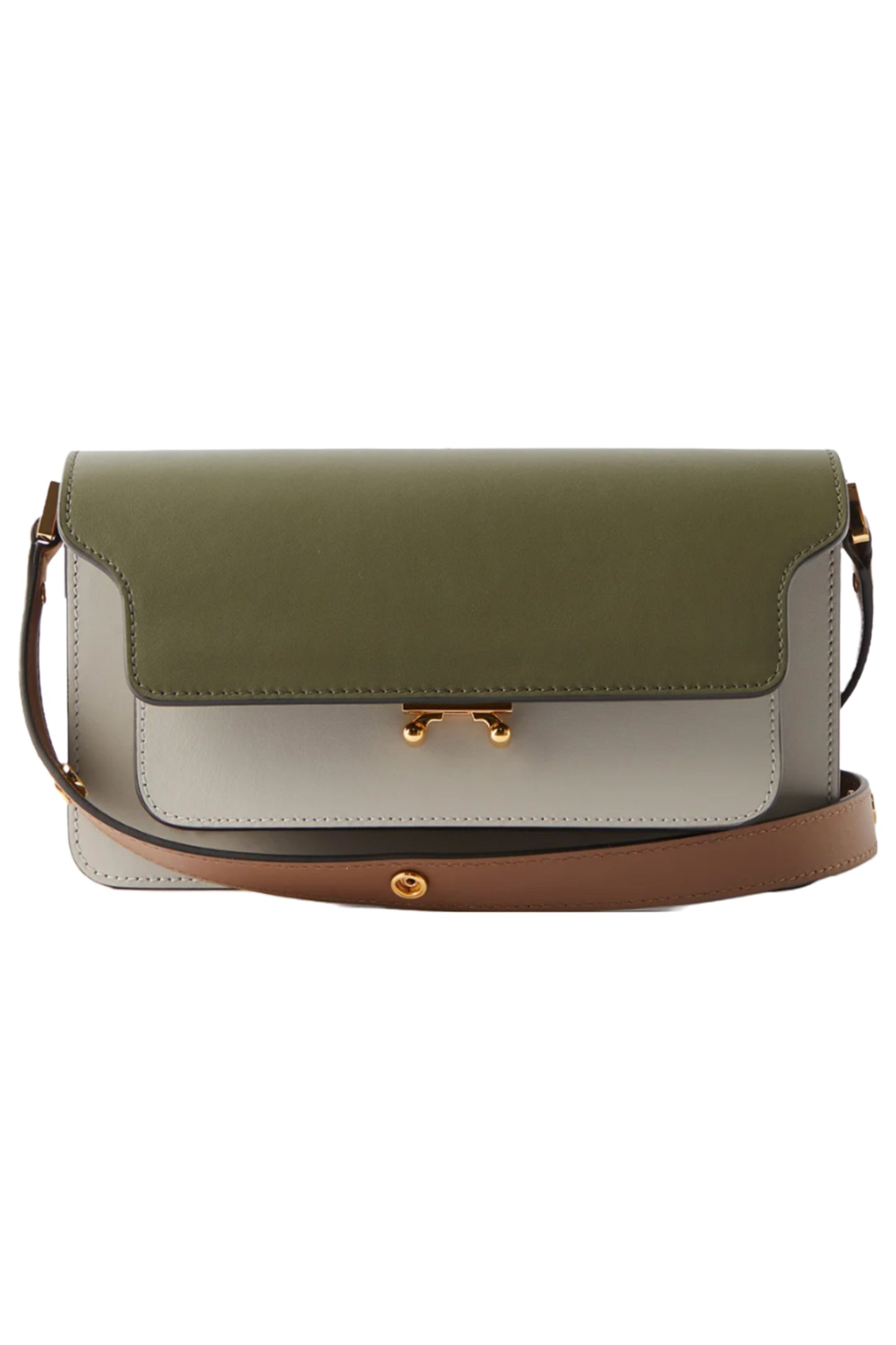 Trunk Colour-block Leather Shoulder Bag