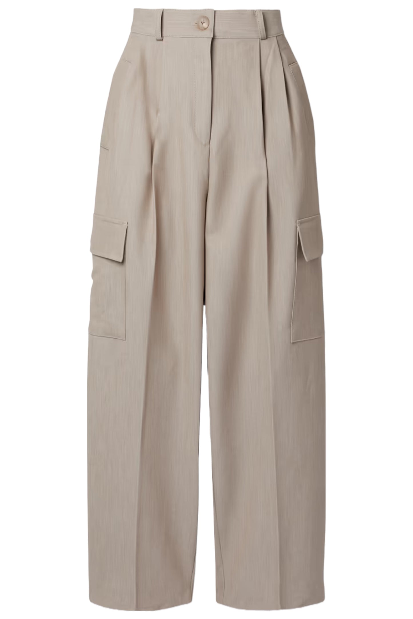 Maesa Beige Tailored Fresco Cargo Trousers