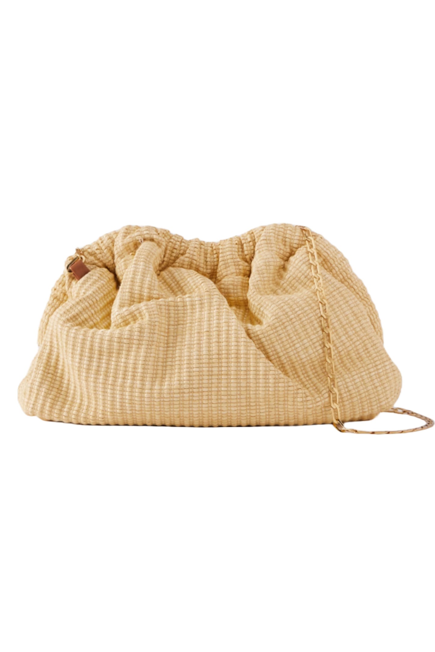 Cloud Mini Gathered Raffia Clutch