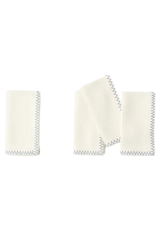 Zig Zag Blue Embroidered Napkin