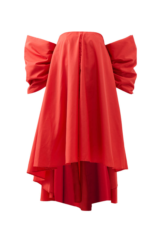 Back Bow Off-the-shoulder Recycled Satin Dress