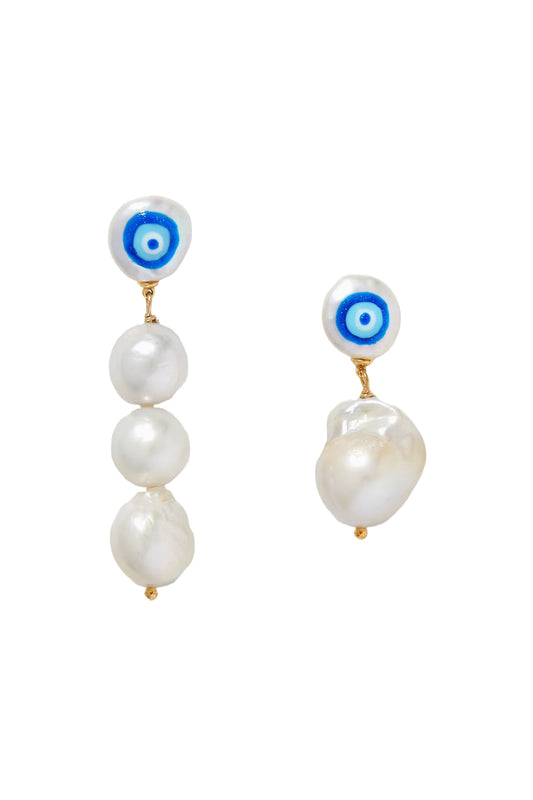 Protection Gold-Plated Pearl Earrings