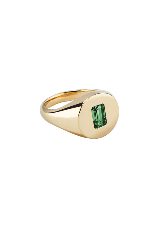 Signet Pinky Ring Chrome Diopside