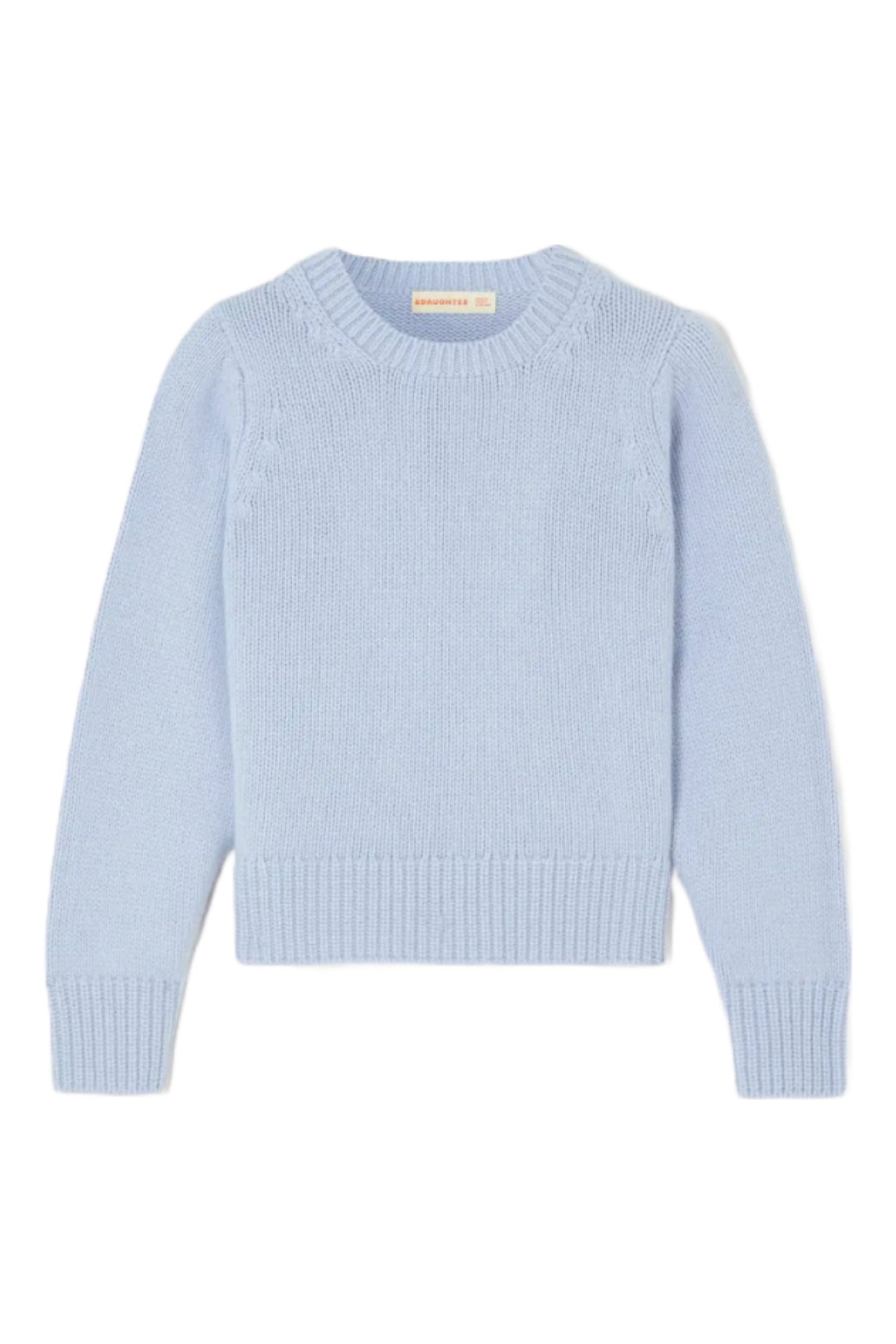 Light Blue Merino Wool and Cashmere-Blend Sweater