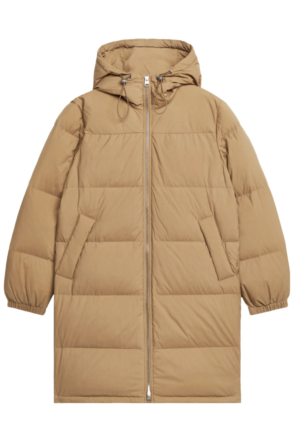 Beige Mid-Length Down Coat