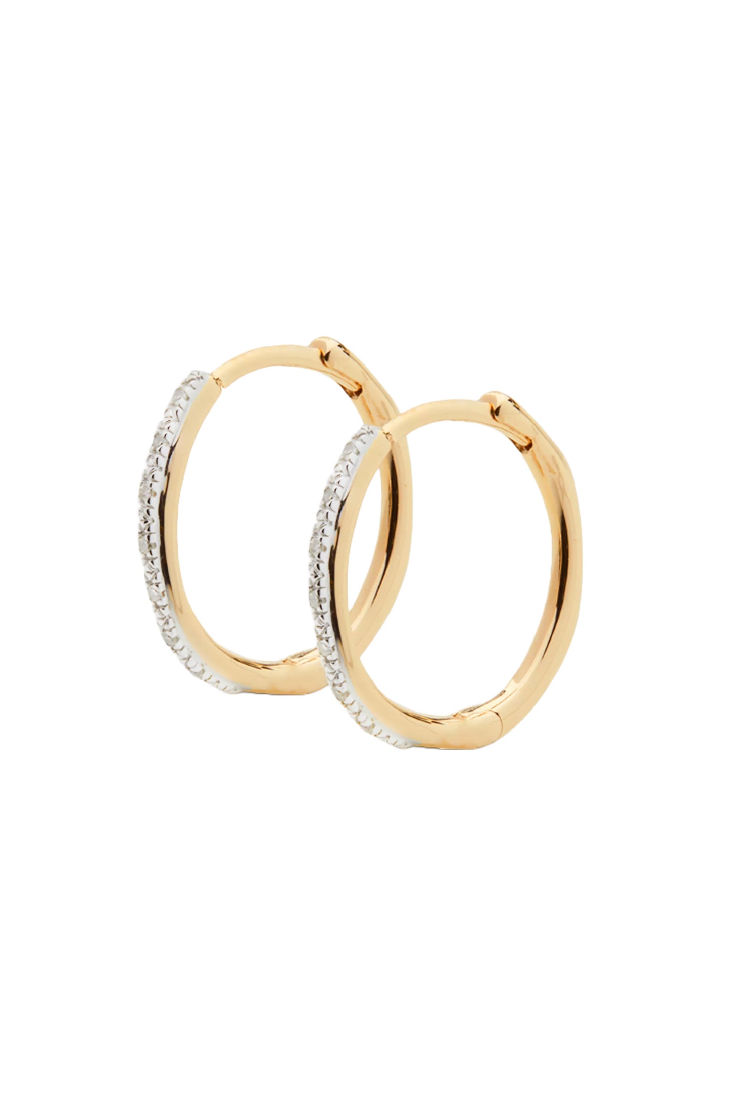 Riva Wave Diamond Gold Hoop Earrings