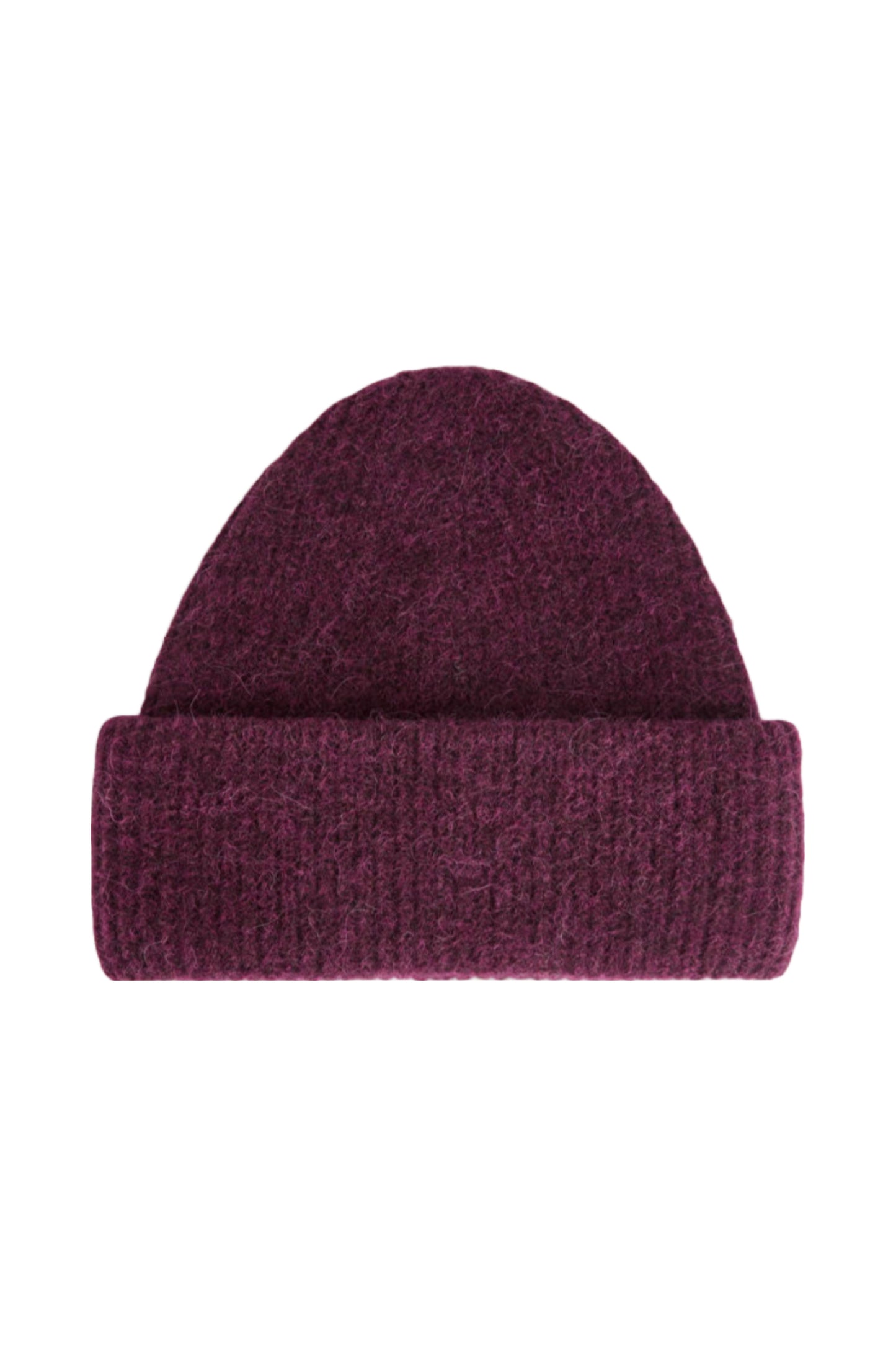 Double-Fold Alpaca Merino Beanie Burgundy